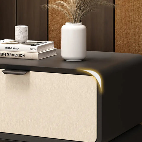 Adonis Bedside Table Black & Cream