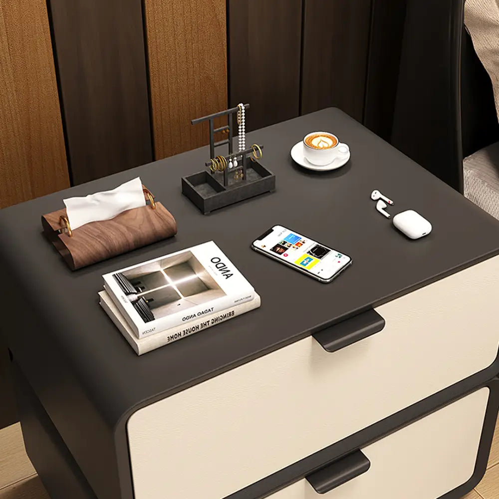 Adonis Bedside Table Black & Cream