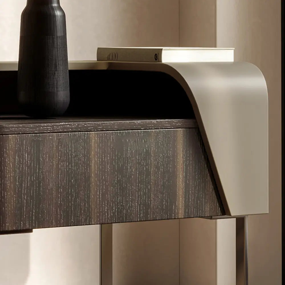 Aella Contemporary Bedside Table Solid Wood