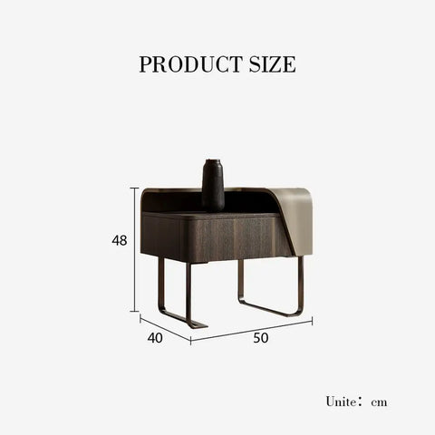 Aella Contemporary Bedside Table Solid Wood