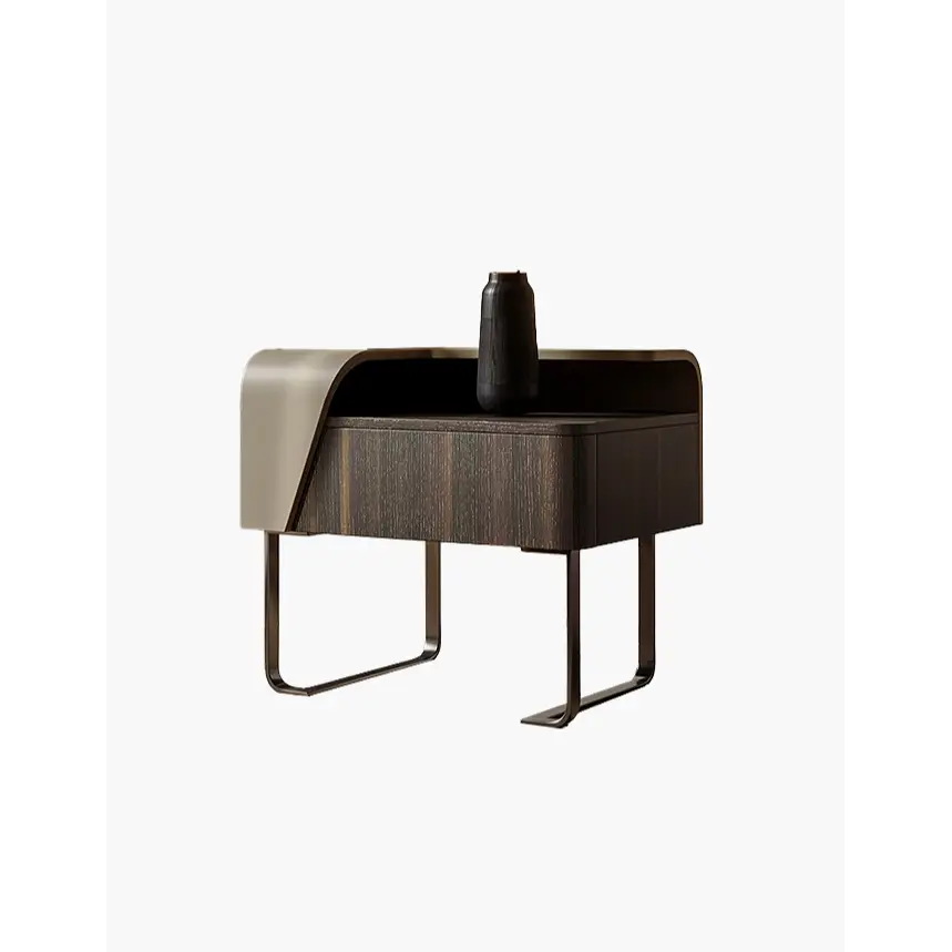 Aella Contemporary Bedside Table Solid Wood