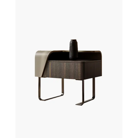 Aella Contemporary Bedside Table Solid Wood