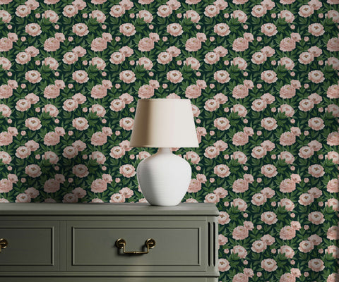 White ceramic table lamp agatha with cream shade perfect for adding charm to pink peony wallpaper decor