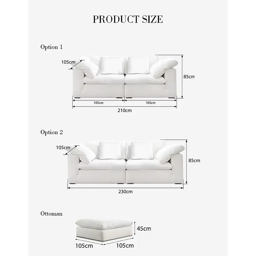 Aidan Two / Three / Four Seater Sofa Linen - sofa