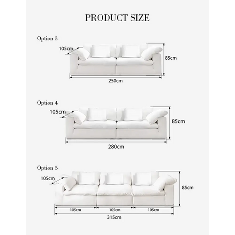 Aidan Two / Three / Four Seater Sofa Linen - sofa