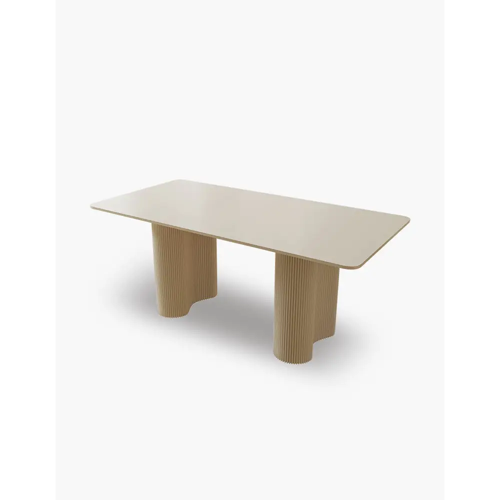 Aiden White Dining Table, Sintered Stone｜ DC Concept