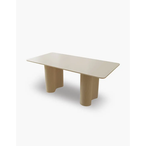 Aiden White Dining Table, Sintered Stone｜ DC Concept