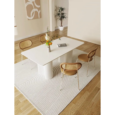 Aiden White Dining Table, Sintered Stone｜ DC Concept