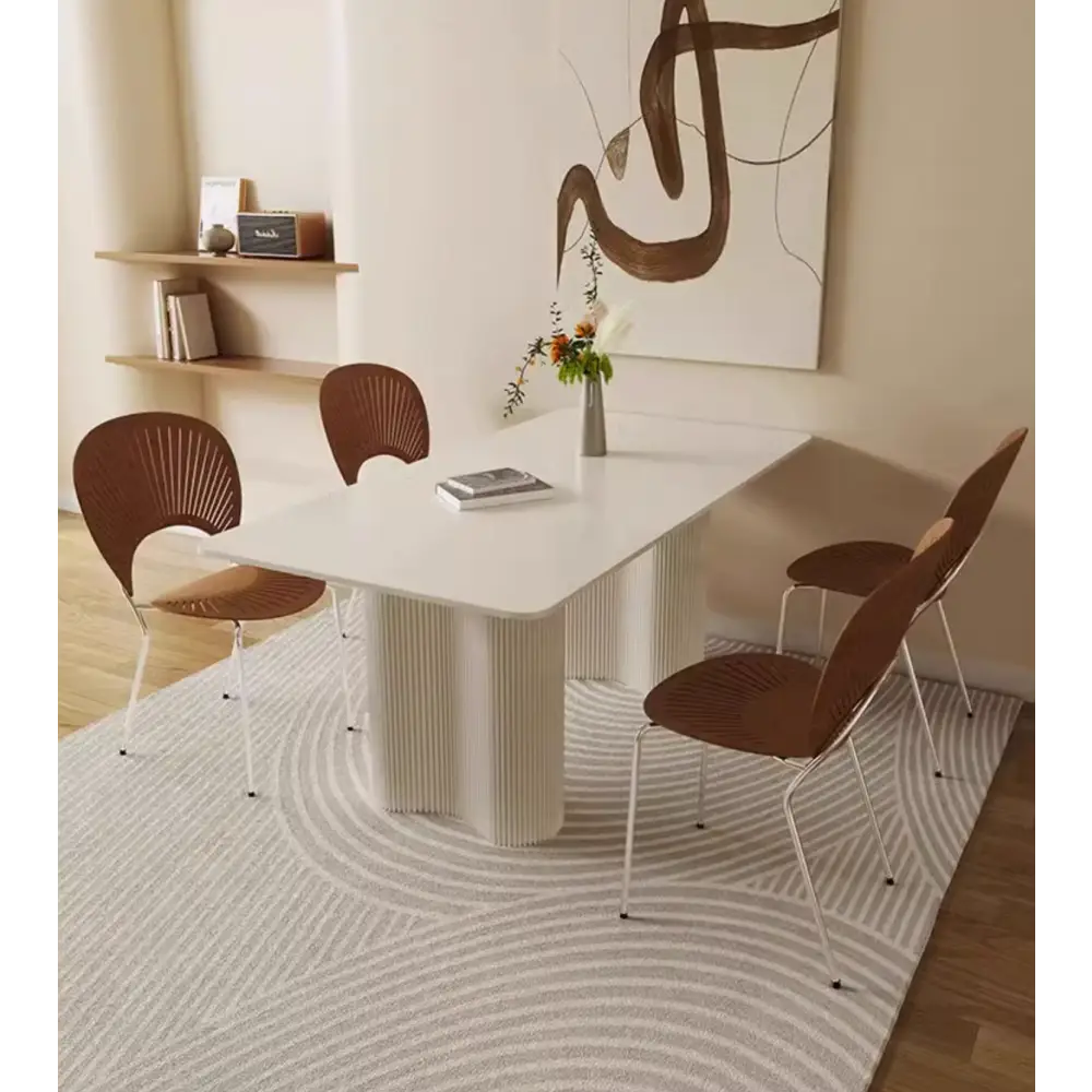 Aiden White Dining Table, Sintered Stone｜ DC Concept