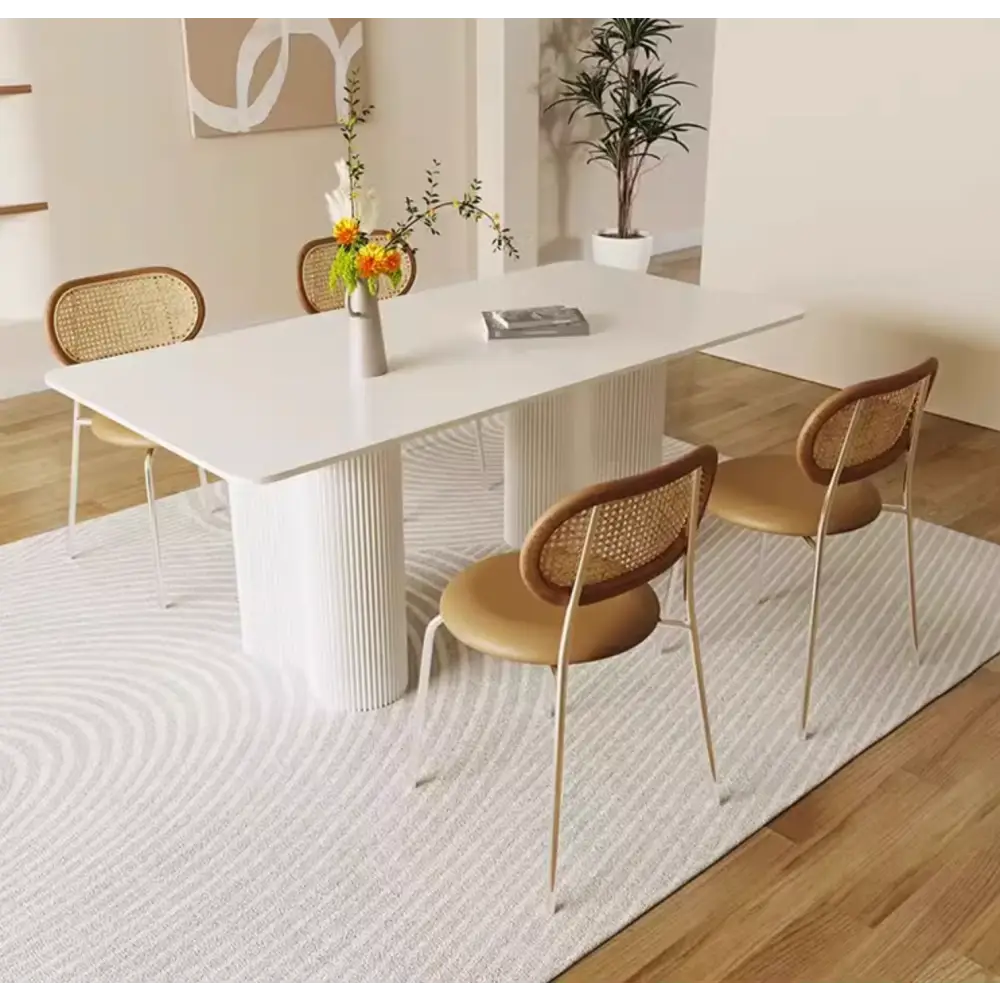 Aiden White Dining Table, Sintered Stone｜ DC Concept