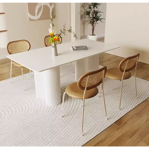 Aiden White Dining Table, Sintered Stone｜ DC Concept