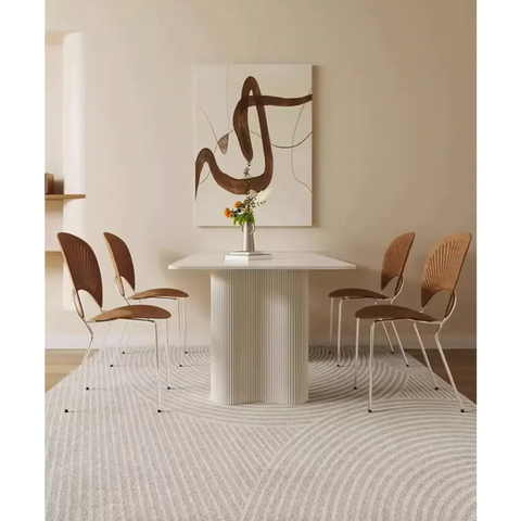 Aiden White Dining Table, Sintered Stone｜ DC Concept