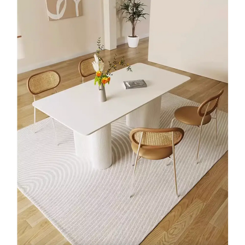 Aiden White Dining Table, Sintered Stone｜ DC Concept