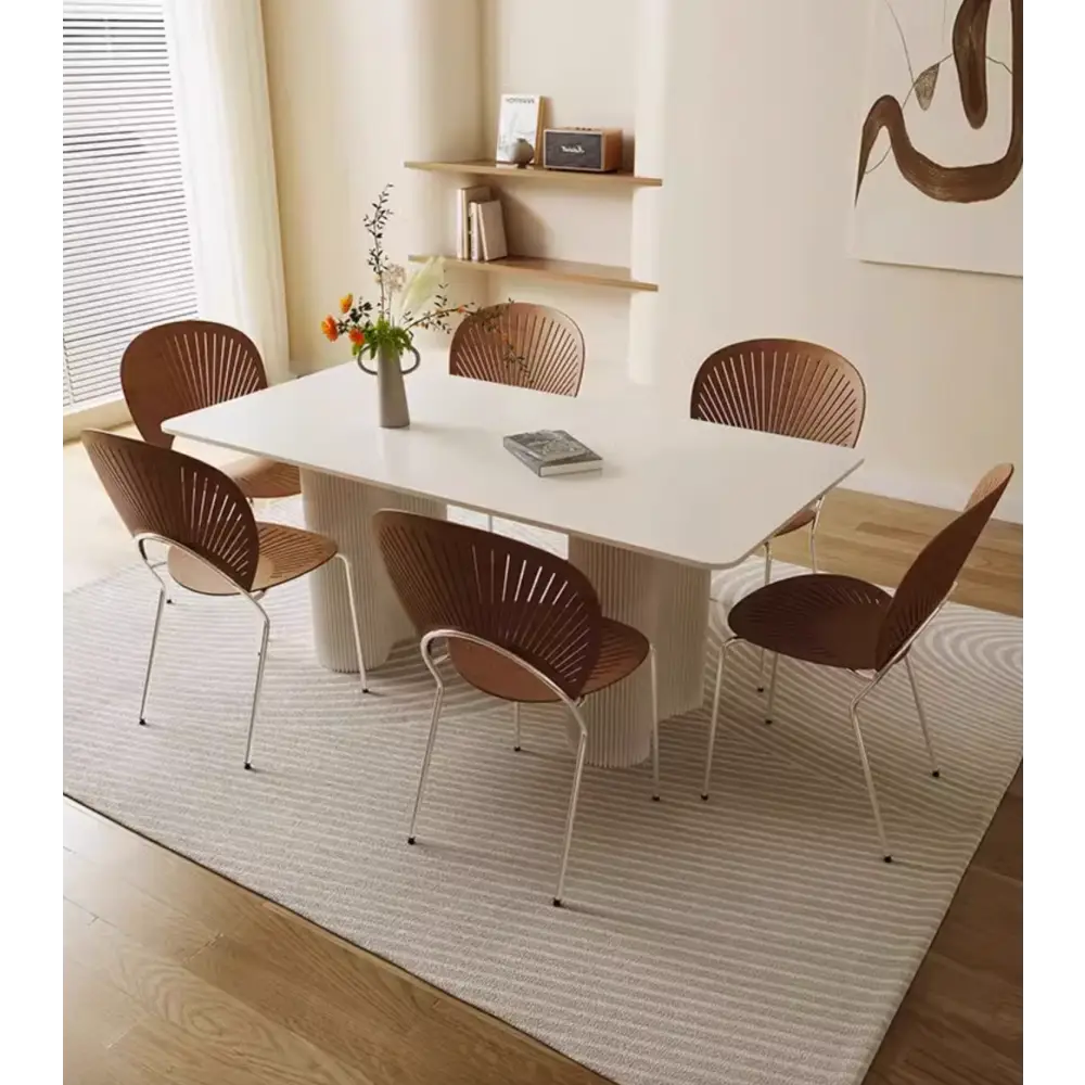 Aiden White Dining Table, Sintered Stone｜ DC Concept