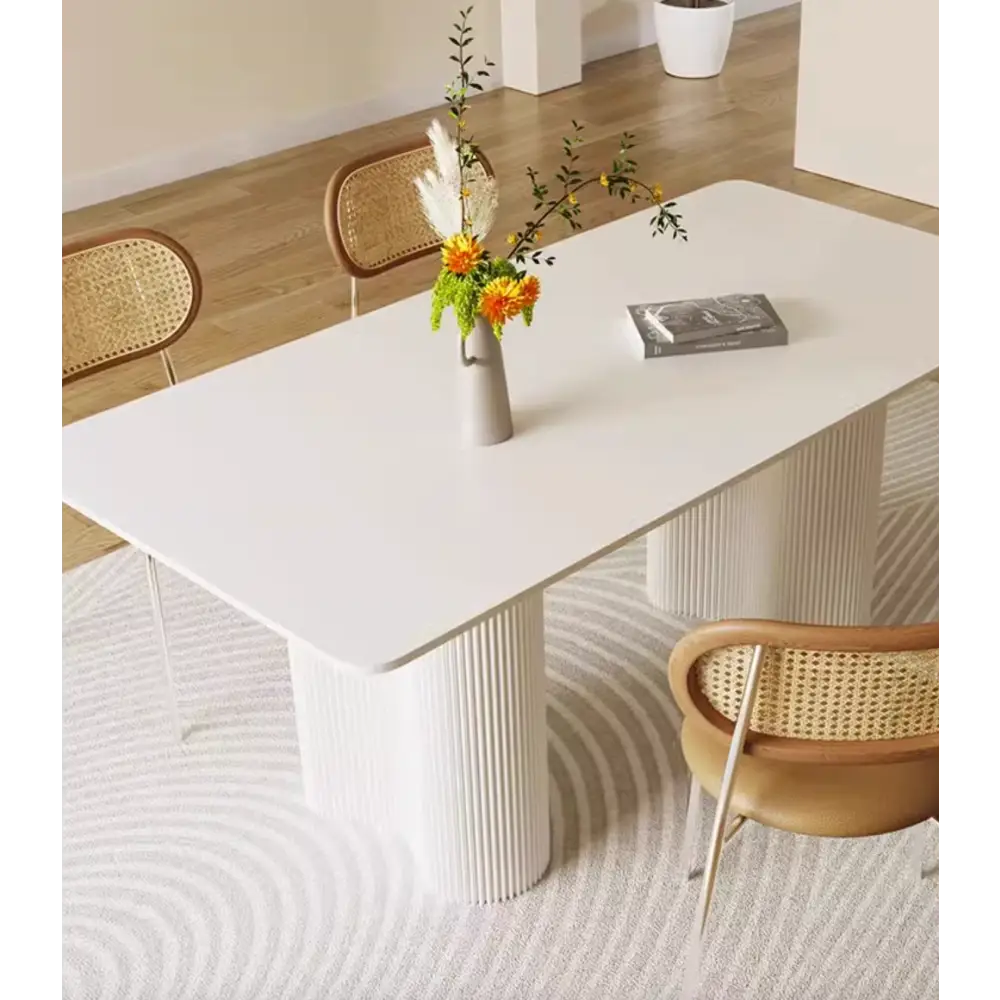 Aiden White Dining Table, Sintered Stone｜ DC Concept