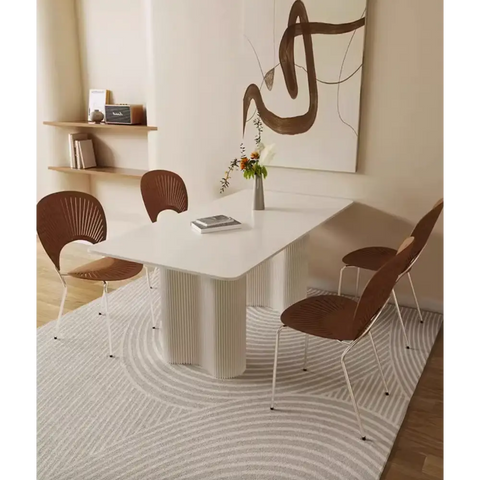 Aiden White Dining Table, Sintered Stone｜ DC Concept