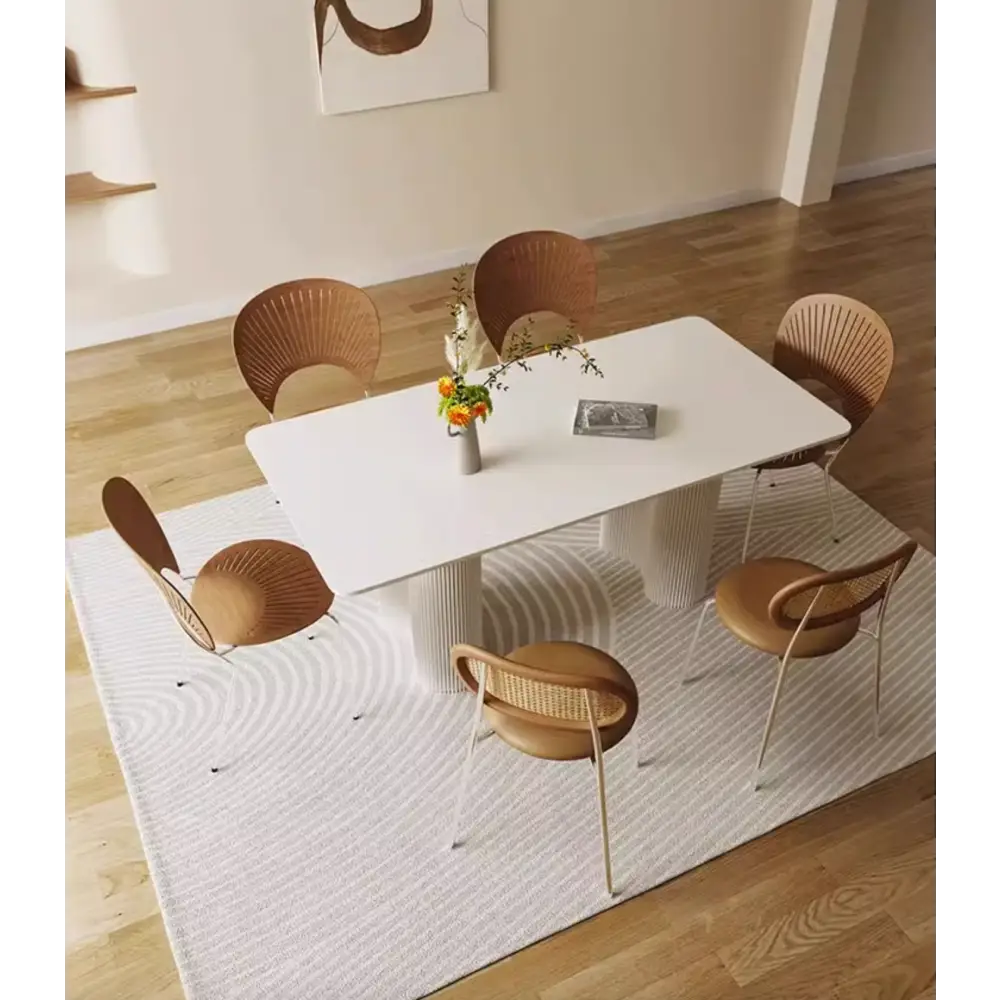 Aiden White Dining Table, Sintered Stone｜ DC Concept