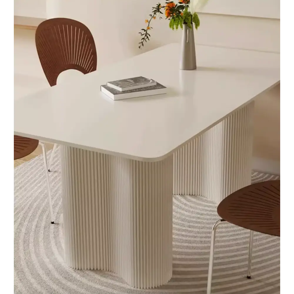 Aiden White Dining Table, Sintered Stone｜ DC Concept