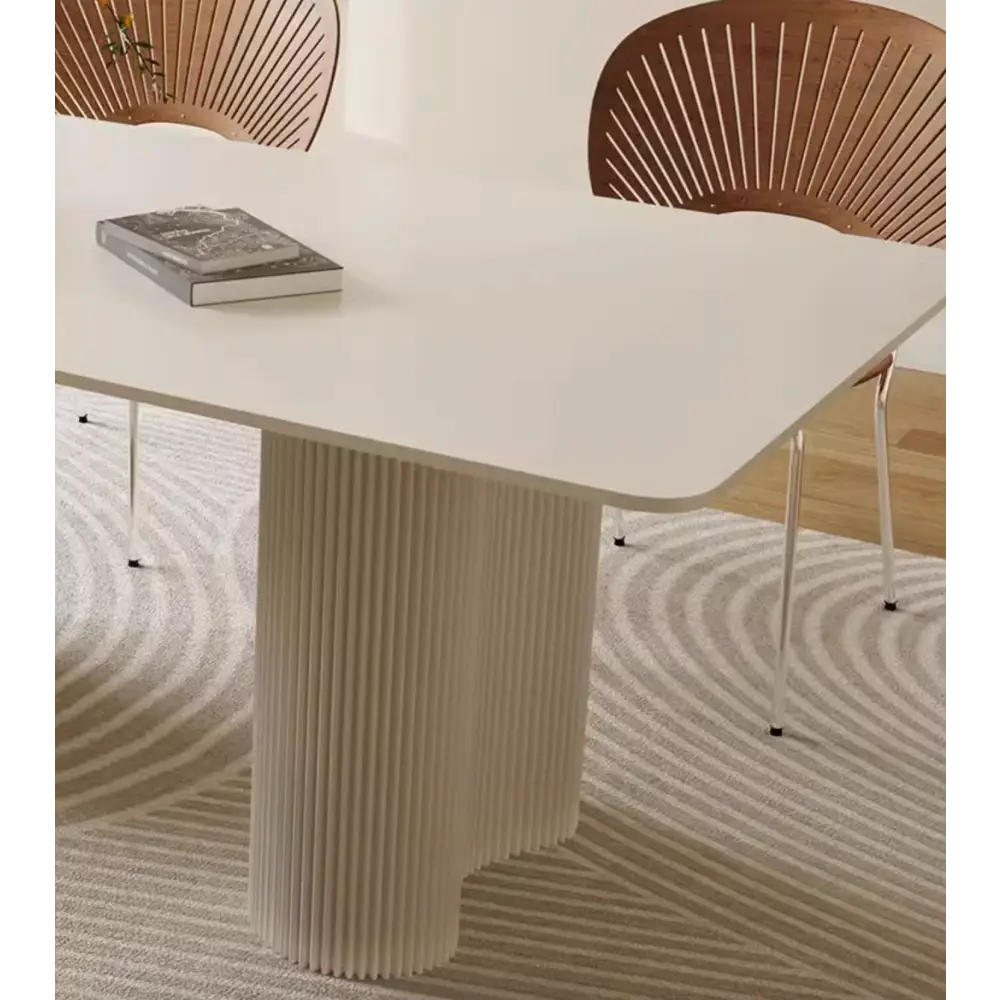 Aiden White Dining Table, Sintered Stone｜ DC Concept