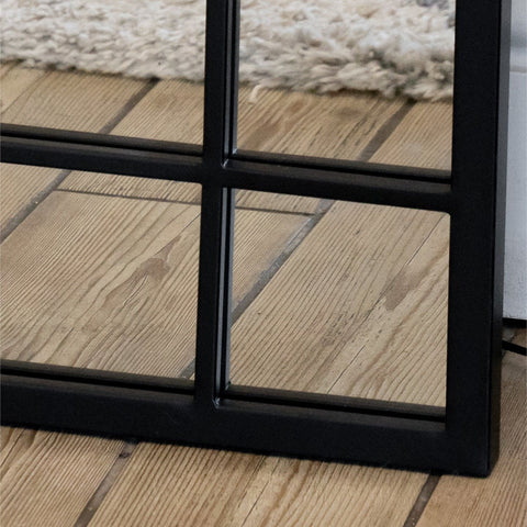 Aimi - Full Length Black Metal Rectangle Window Mirror - 200cm x 120cm