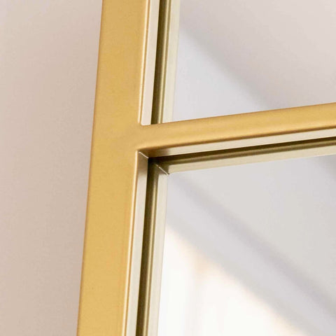Aimi - Full Length Gold Metal Rectangle Window Mirror - 180cm x 90cm