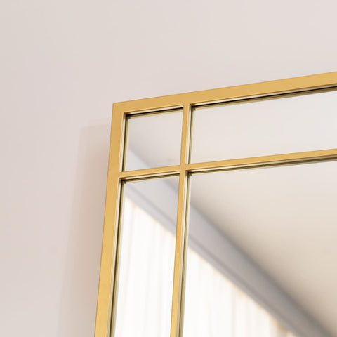Aimi - Full Length Gold Metal Rectangle Window Mirror - 200cm x 120cm