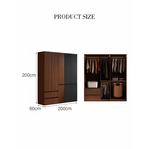 Aisha Wardrobe 2 Door Wardrobe 4 Door Wardrobe More Sizes - 200 x 60 x 200cm