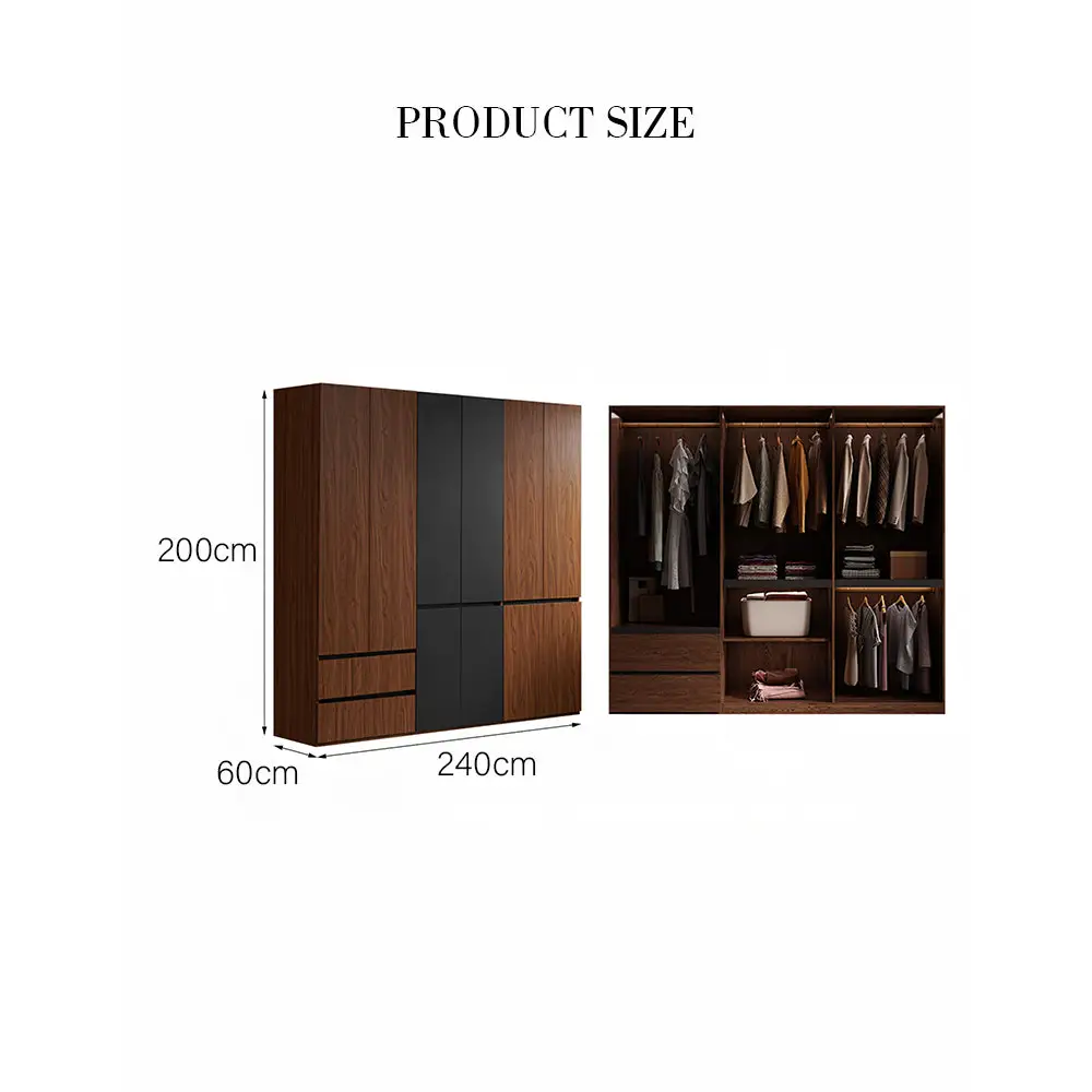 Aisha Wardrobe 2 Door Wardrobe 4 Door Wardrobe More Sizes - 240 x 60 x 200cm