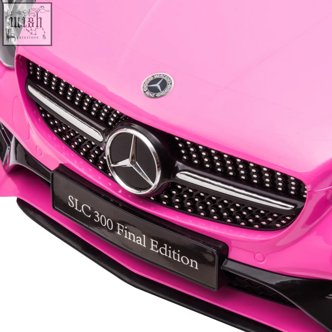 Vibrant pink aiayaplay benz slc 300 electric ride on car for kids with remote control and glossy finish