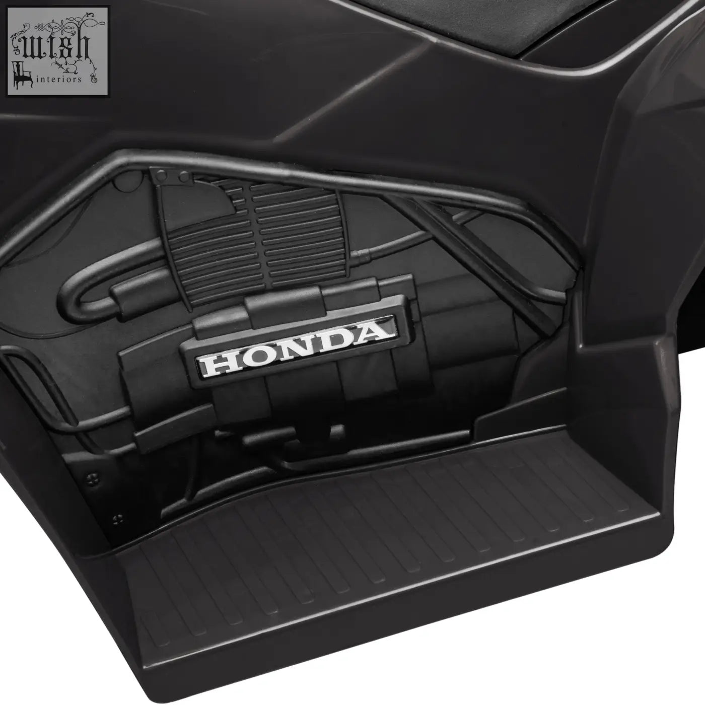 Black honda licensed kids electric quad bike floor mat with textured grip and embossed logo for authentic driving experience foot pedal