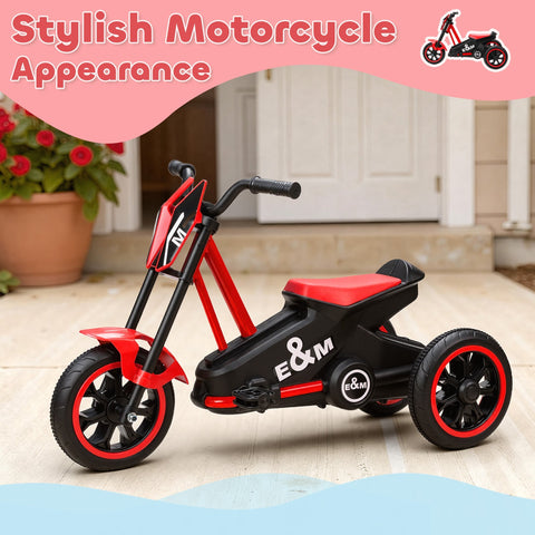 Red and black aiyaplay kids baby trike with steel frame low seat and e&m logo for indoor outdoor use