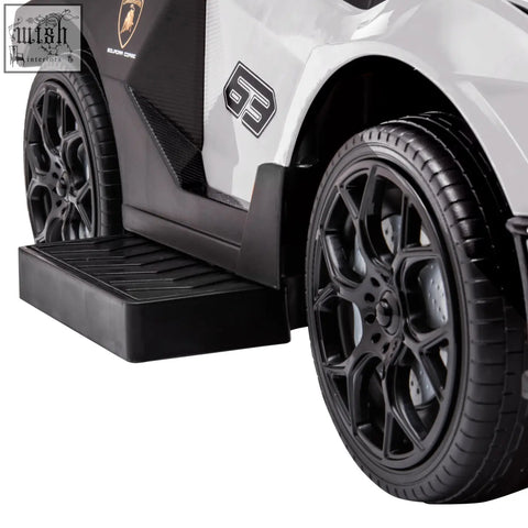 Black and white aiyaplay licensed lamborghini black series electric ride-on car with steering wheel no batteries required