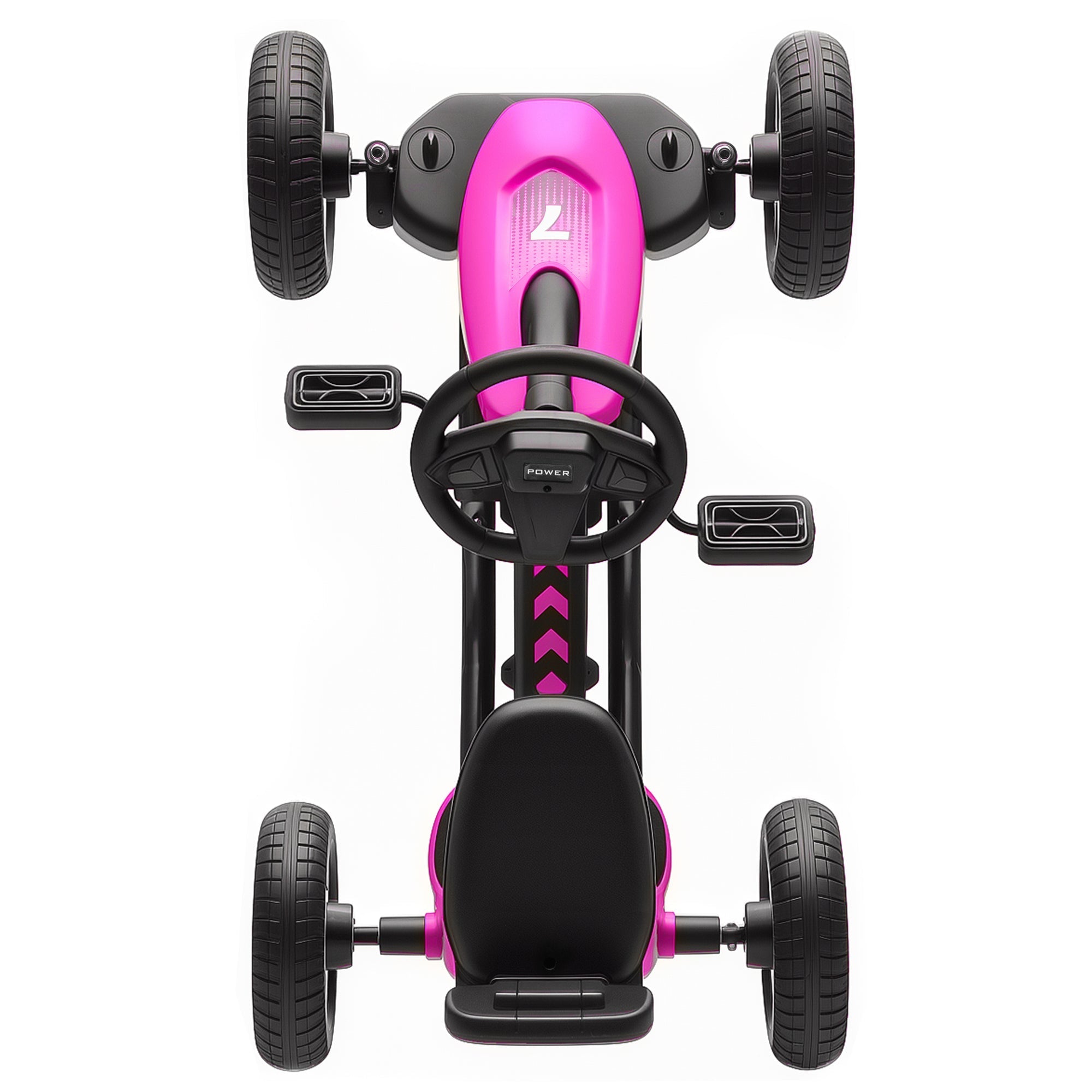 Pink and black aiyaplay pedal go kart for kids with silent eva wheels and durable metal frame for ages 2 to 5 years