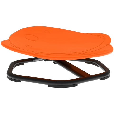 Bright orange plastic disc with cat face on black metal frame ai yaplay sensory spinning chair for balance training