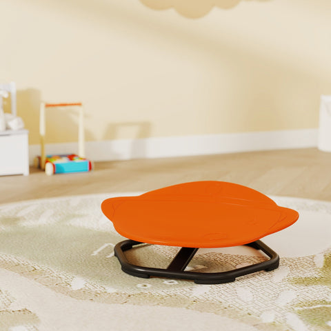 Orange plastic balance board with black base for aiyaplay sensory spinning chair for balance and coordination training