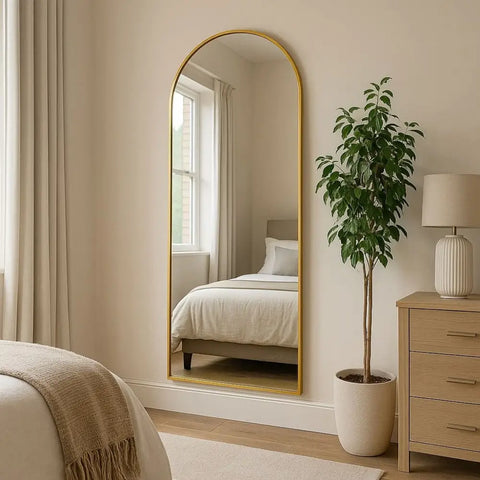 Akiko - Full Length Gold Metal Arched Mirror - 160cm x 60cm - Mirror