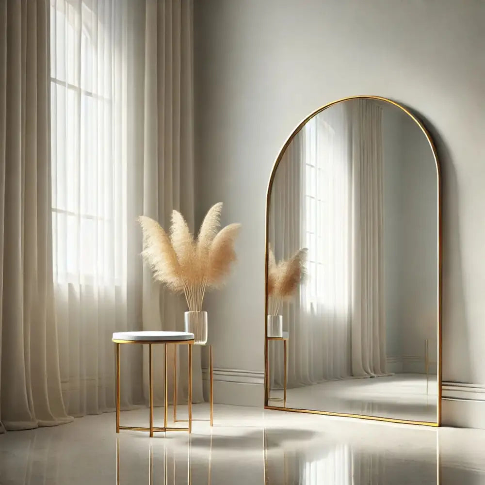 Akiko - Full Length Gold Metal Arched Mirror - 180cm x 90cm - Mirror