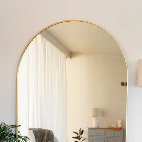 Akiko - Full Length Gold Metal Arched Mirror - 180cm x 90cm - Mirror