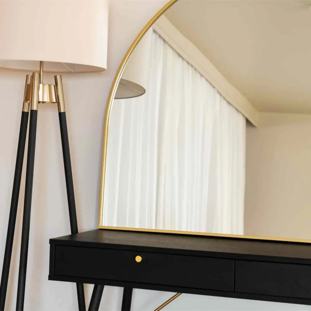 Akiko - Gold Metal Arched Mirror - 95cm x 120cm - Mirror