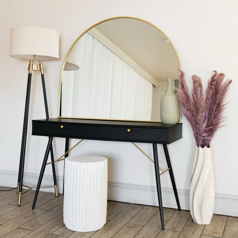 Akiko - Gold Metal Arched Mirror - 95cm x 120cm - Mirror