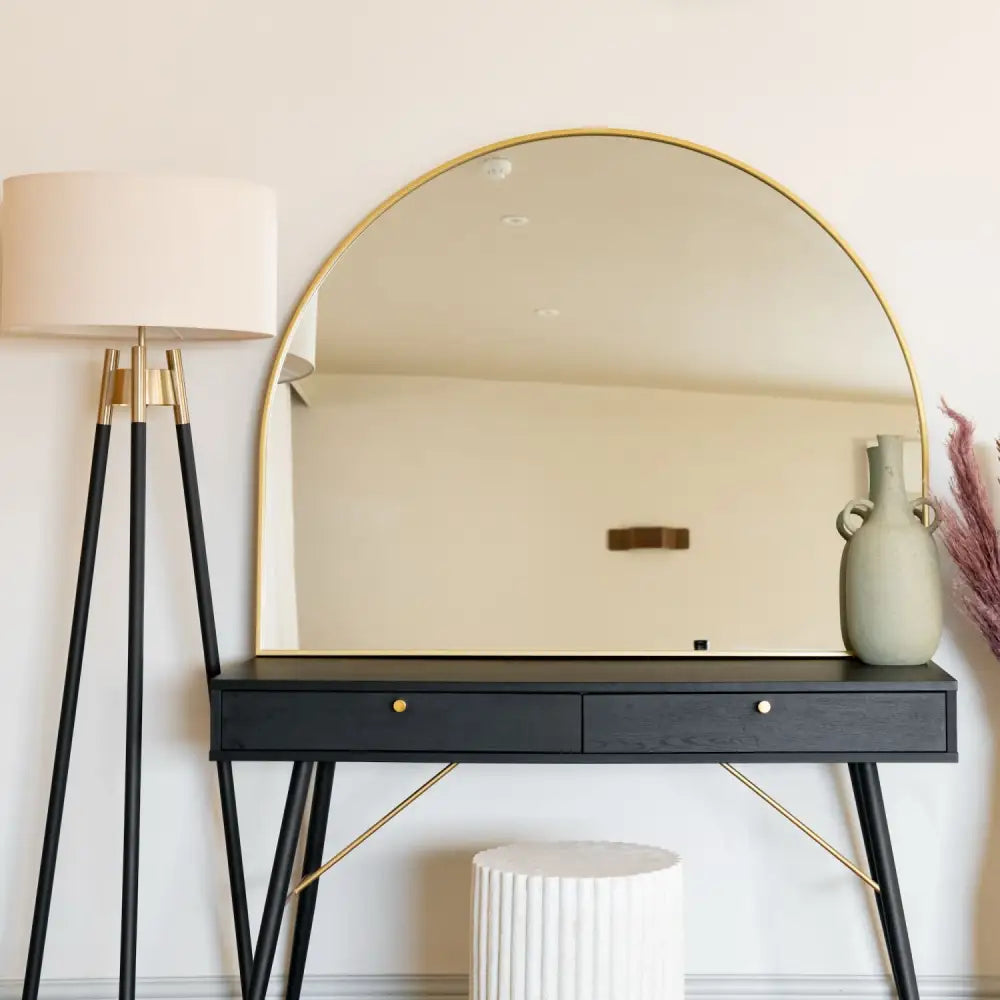 Akiko - Gold Metal Arched Mirror - 95cm x 120cm - Mirror