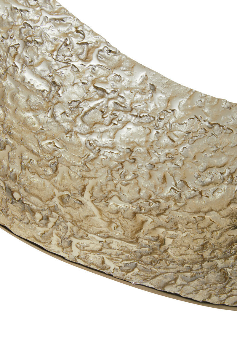Akola gold finish decorative dish with a textured surface and hammered metal dish in gold textured tone
