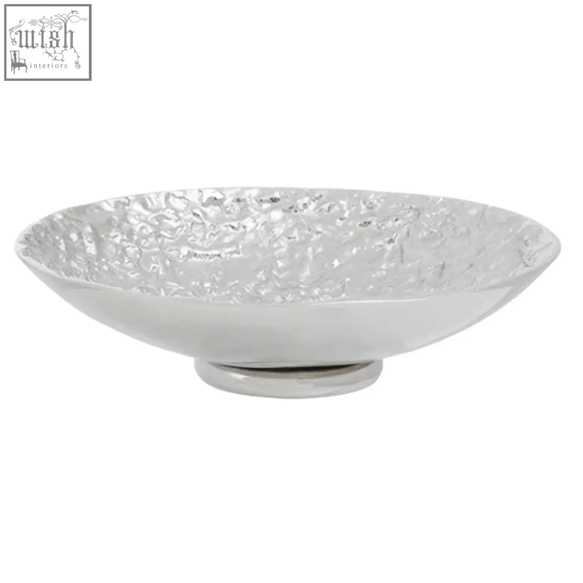 Akola silver textured decorative bowl with raised pattern and subtle sheen perfect for stylish home decor