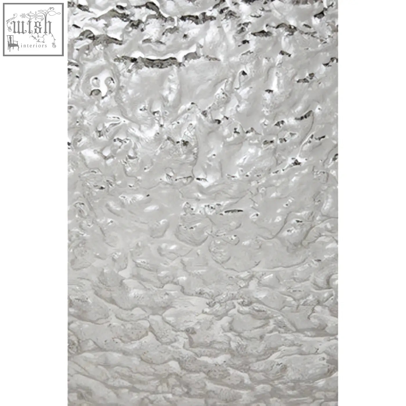 Clear silver textured decorative bowl with a frosted bubble-like glass panel and unique textured design