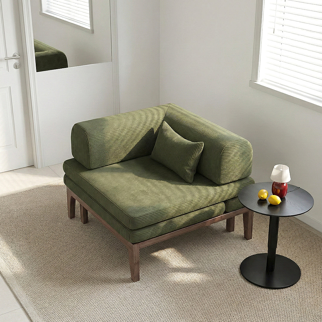 Al-Farsi Corner Sofa Bed, Single Sofa Chair, Corduroy