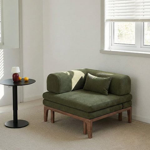 Al-Farsi Corner Sofa Bed, Single Sofa Chair, Corduroy