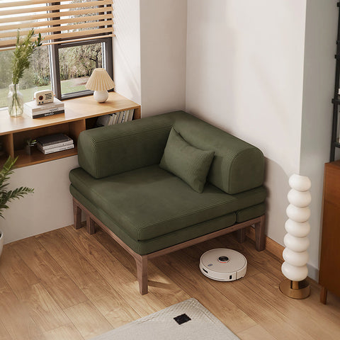 Al-Farsi Corner Sofa Bed, Single Sofa Chair, Corduroy