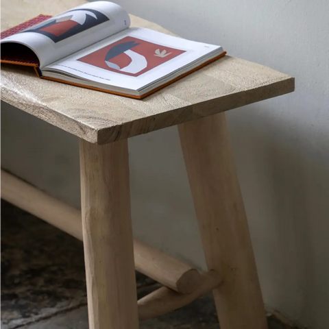 Alberta Wood Large Bench - bench stool