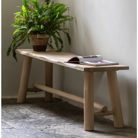Alberta Wood Large Bench - bench stool