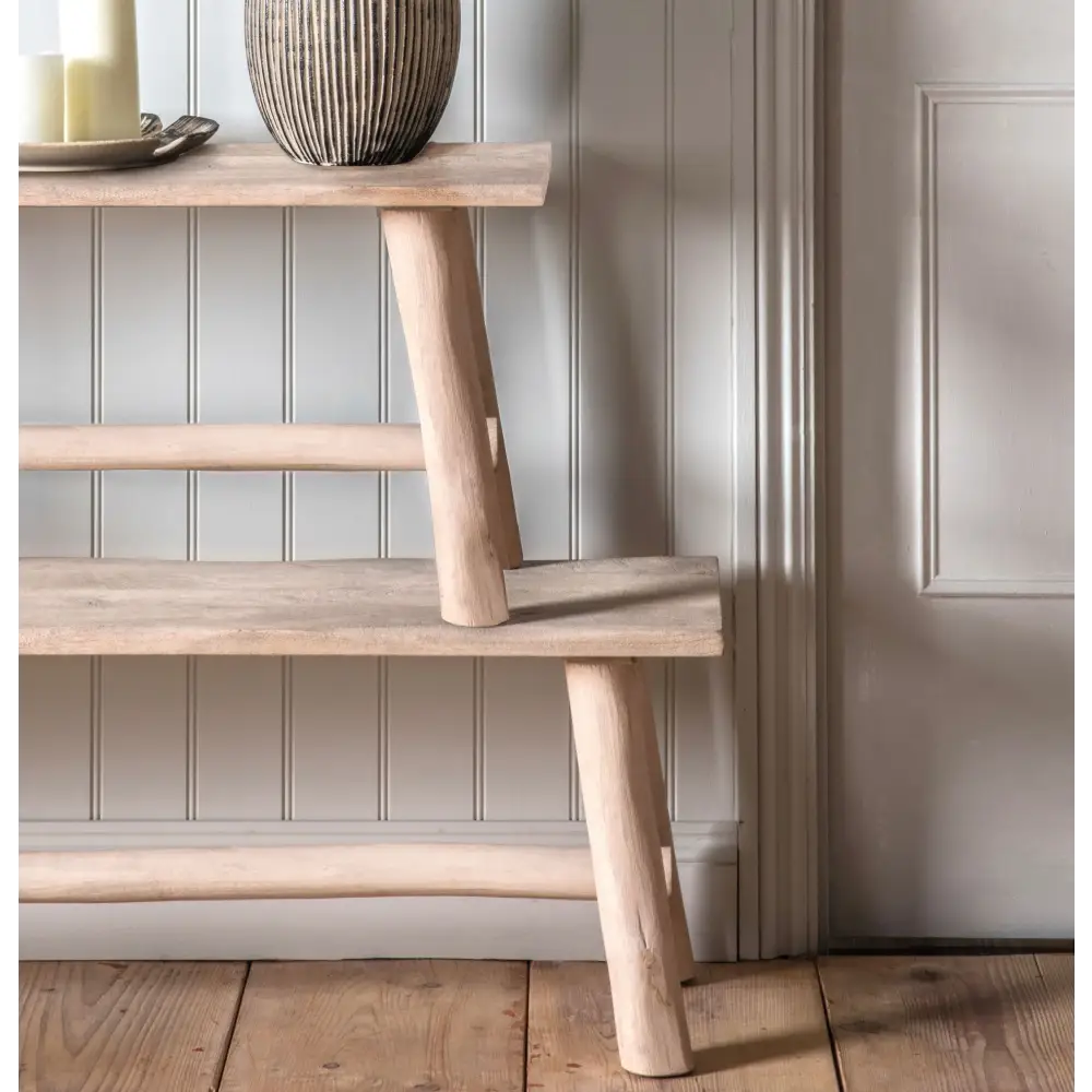 Alberta Wood Small Bench - bench stool